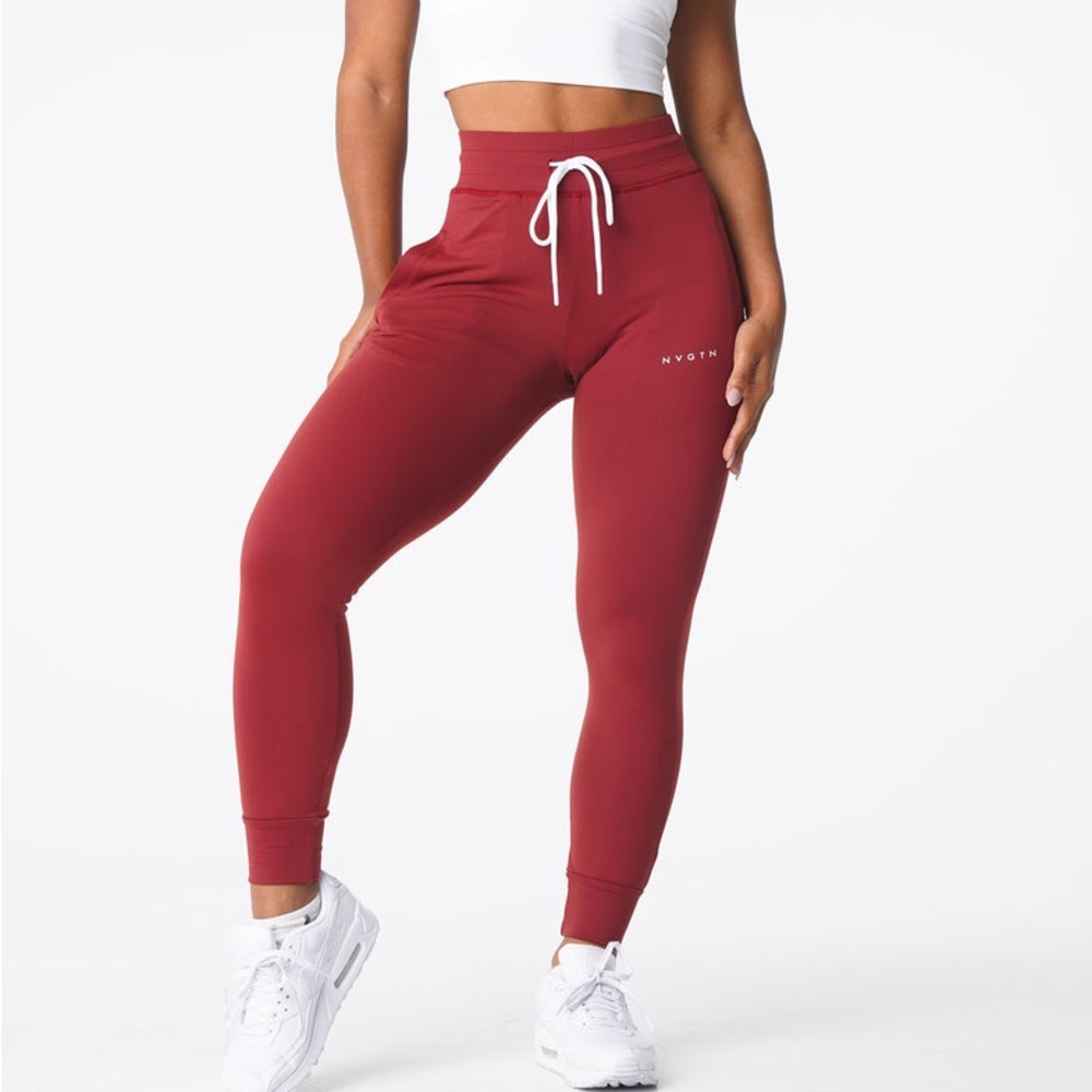 NVGTN high waisted maroon ankle cuff joggers like new pants leggings
Large